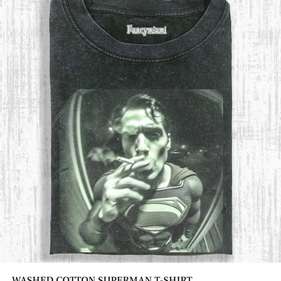 Black Superman Graphic T-Shirt - Picture 1 of 1